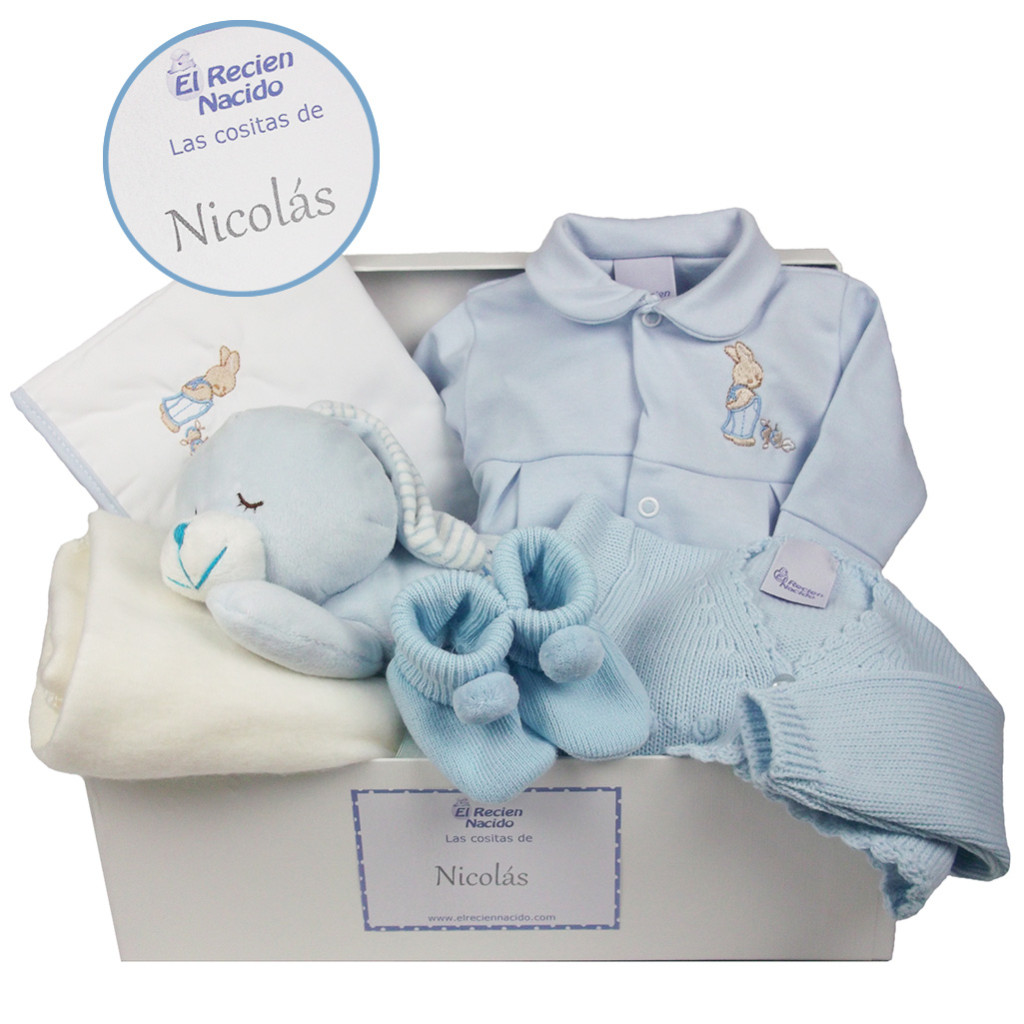 Cajita Regalo Bebé Recién Nacido Personalizado (Azul) – RegalosBaby