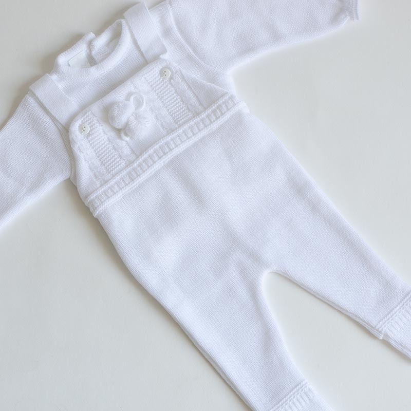 Peto de punto blanco- ropa para bebés