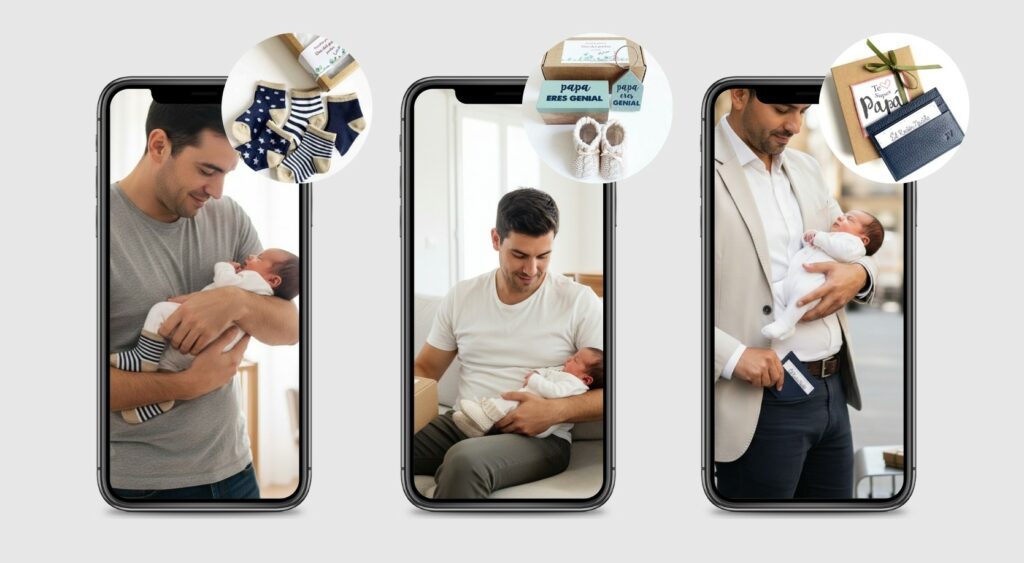 Padre con su hijo recién nacido