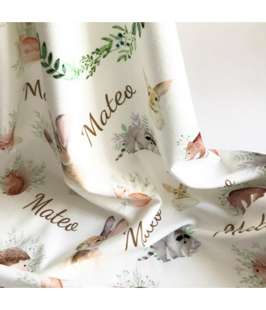 mantas personalizadas con el nombre del bebé
